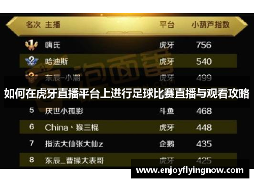 如何在虎牙直播平台上进行足球比赛直播与观看攻略
